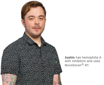 Justin lives with hemophilia A with inhibitors