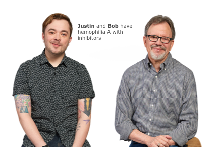 Justin and Bob have hemophilia A with inhibitors