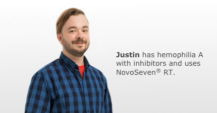 Justin has hemophilia A with inhibitors